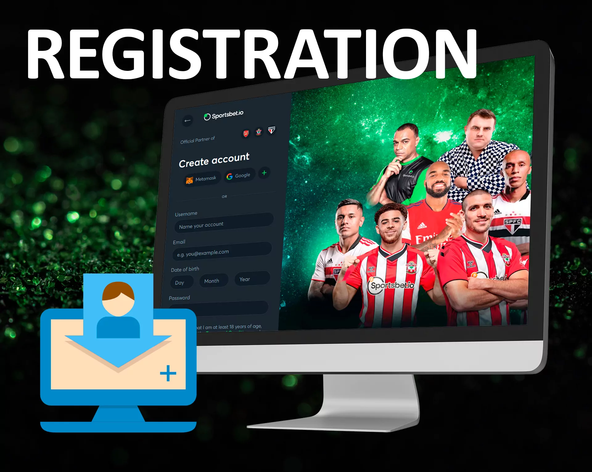 Open the main Sportsbet page and fill the registration form.