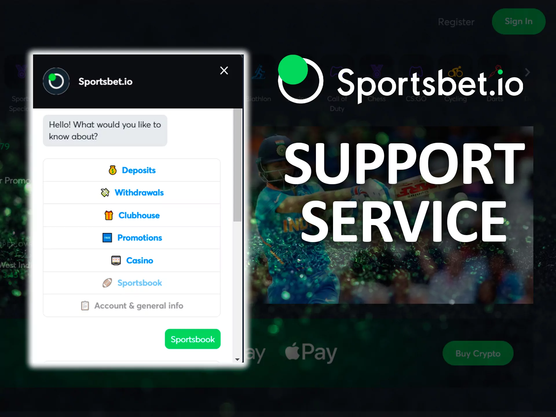 Sportsbet support team works 24/7.