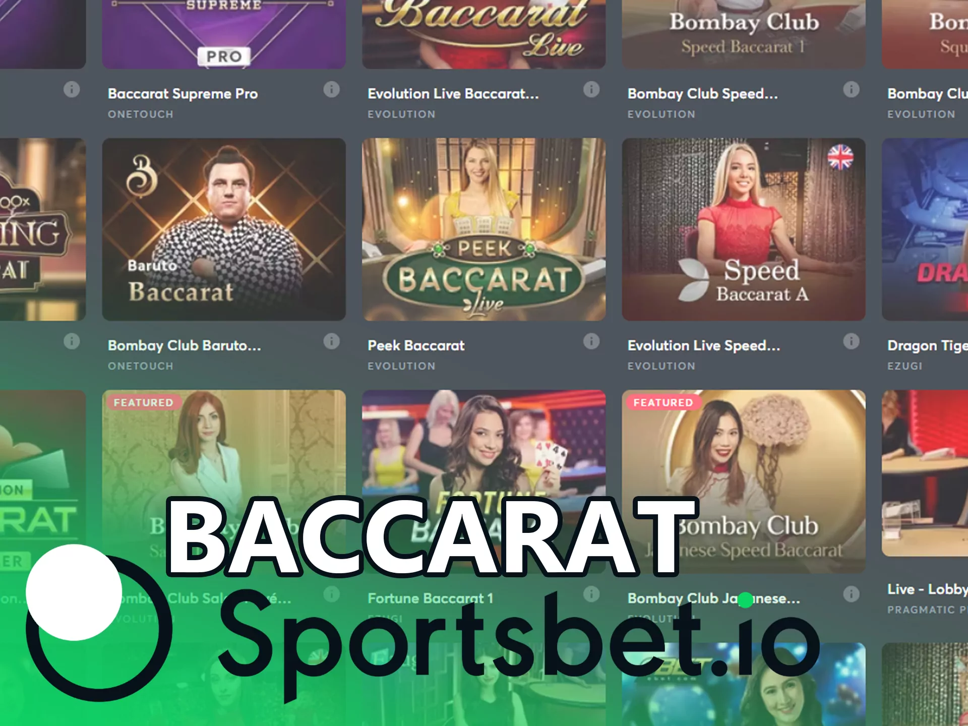 There is also baccarat in the Sportsbet casino.